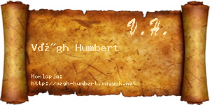Végh Humbert névjegykártya